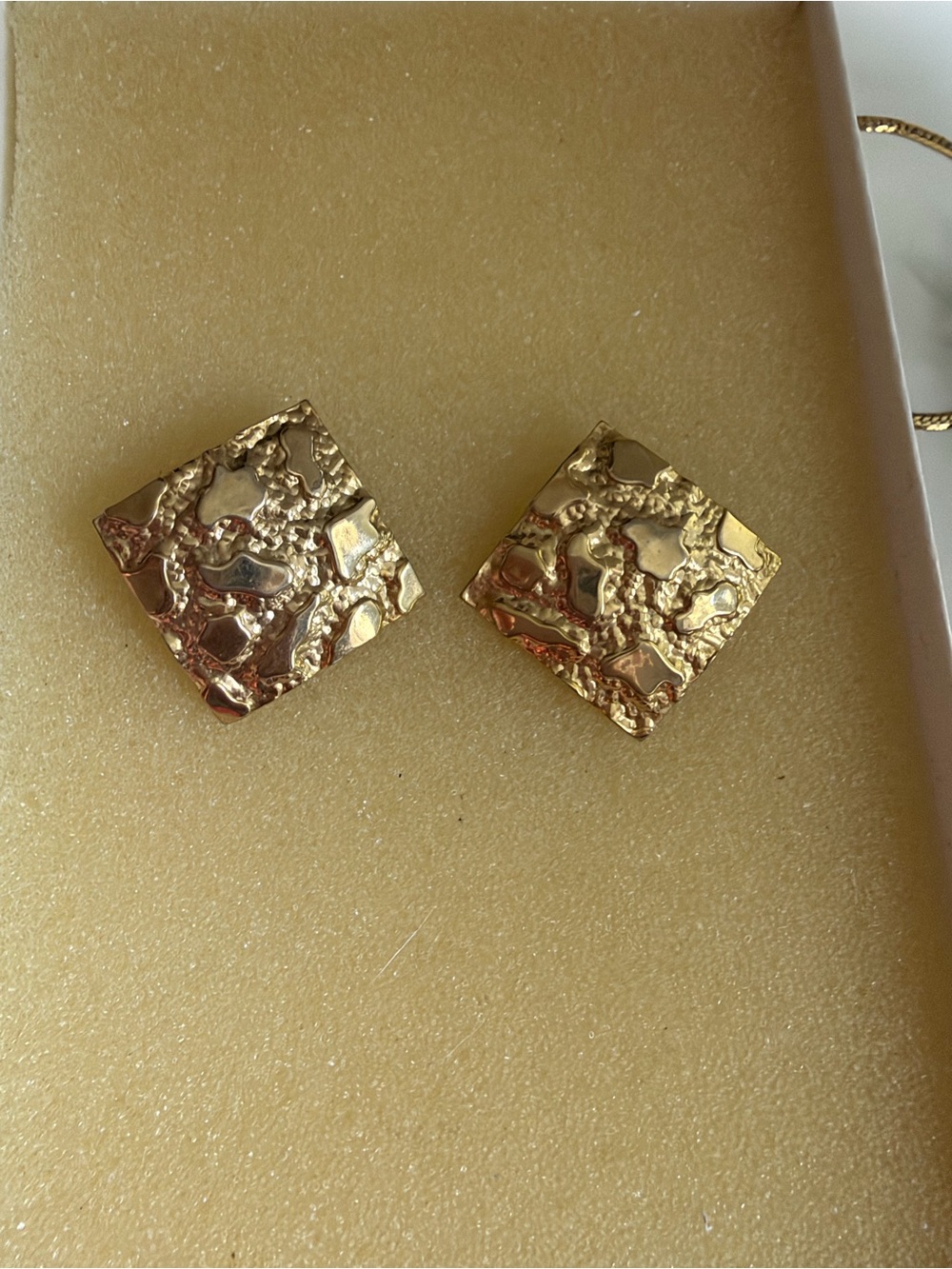 5/$25 Gold Textured Square Stud Earrings - Women Jewelry